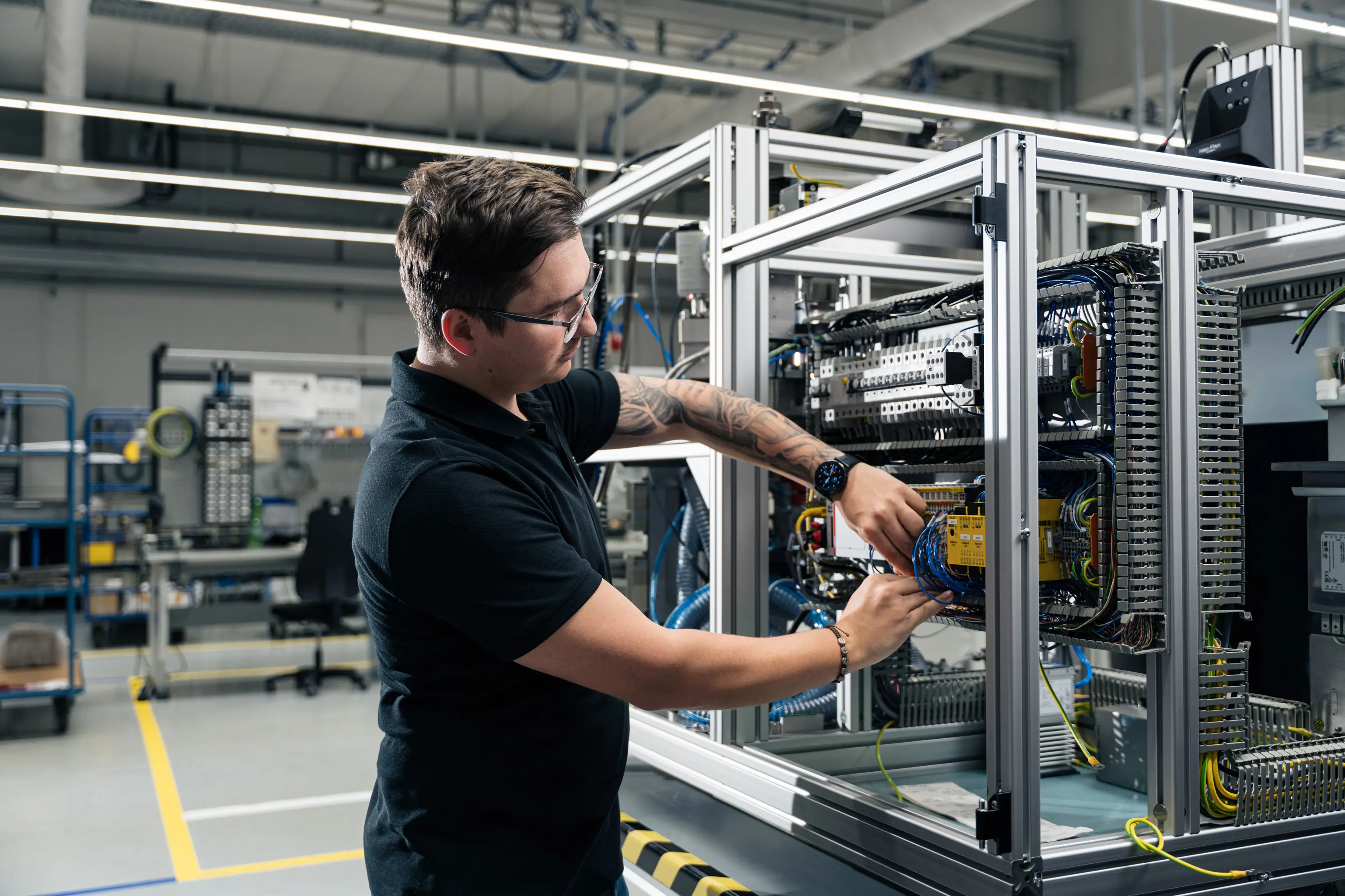 Engineer Working on Semiconductor Machine