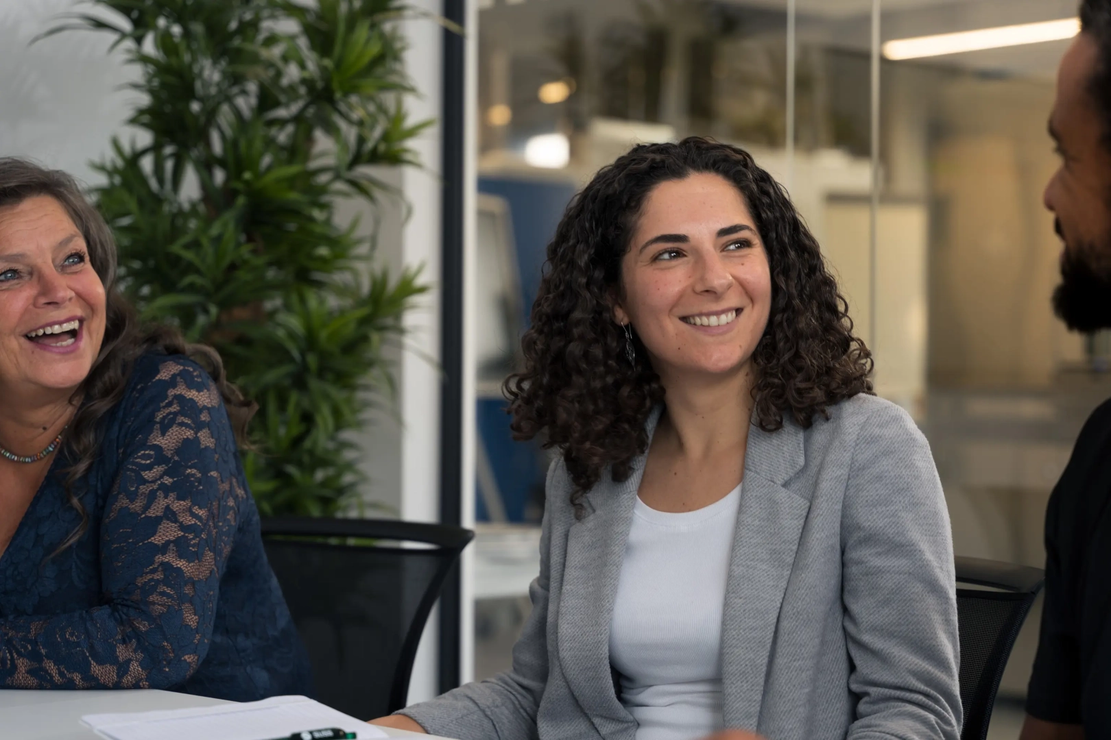 Smiling Women in Office