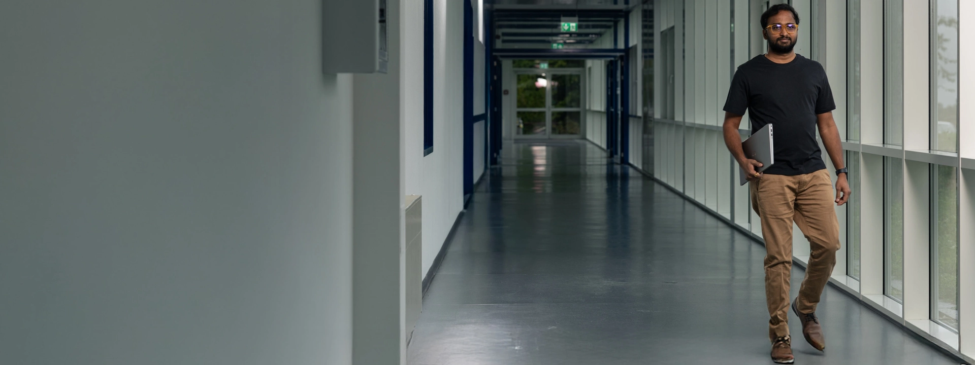 Walking Man with Laptop